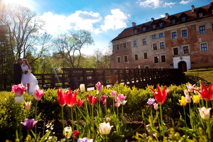 Schloss Uniejów Frühling